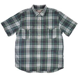 Short Sleeve Alaskan Guide Shirt | Green & Black Plaid | Men's Sz L